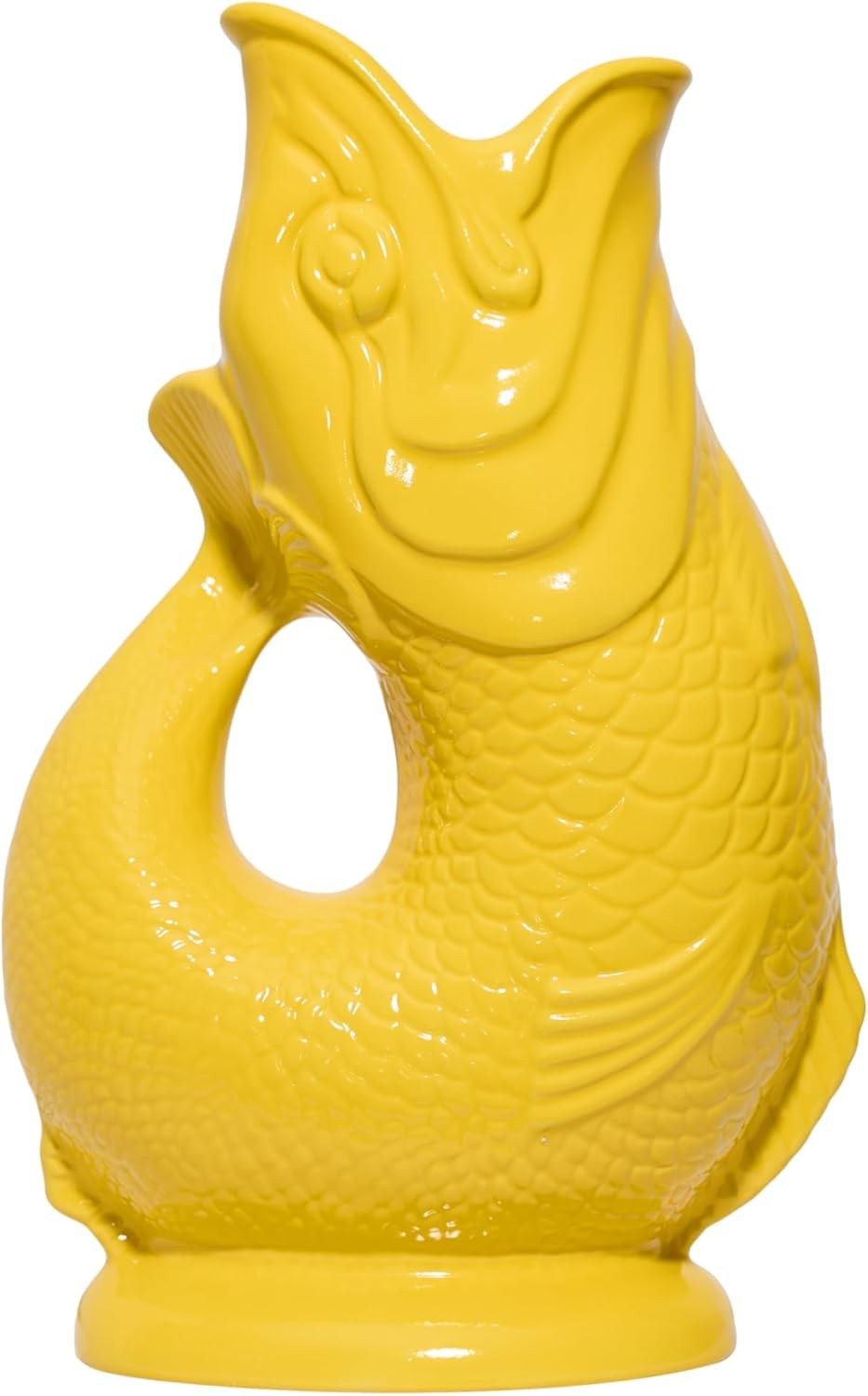 Sunshine Yellow Gluggle Jug XL 1.4L – Ceramic Fish Pitcher, Water & Wine Decante