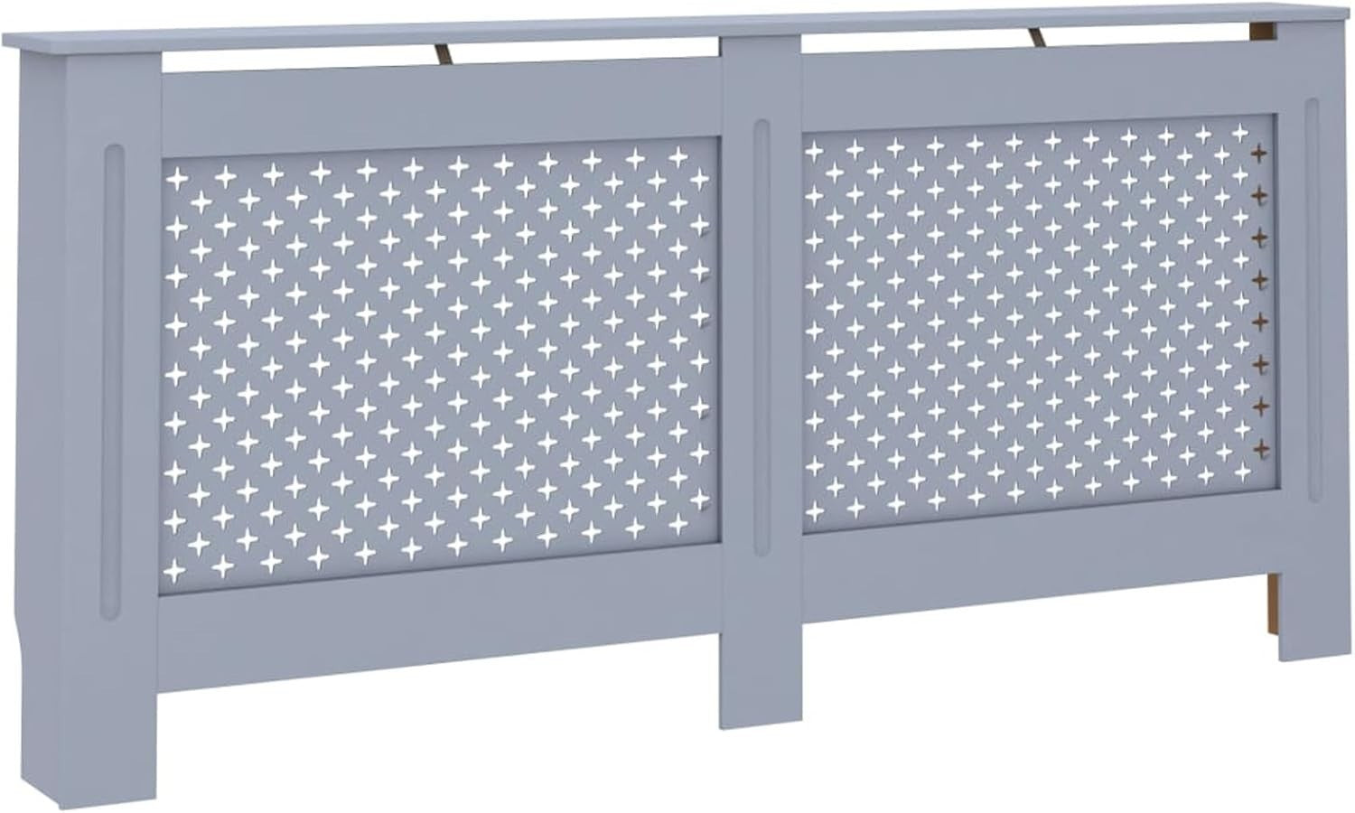 Anthracite Radiator Cover 172x19x81cm MDF Heating Cabinet | Modern Slatted