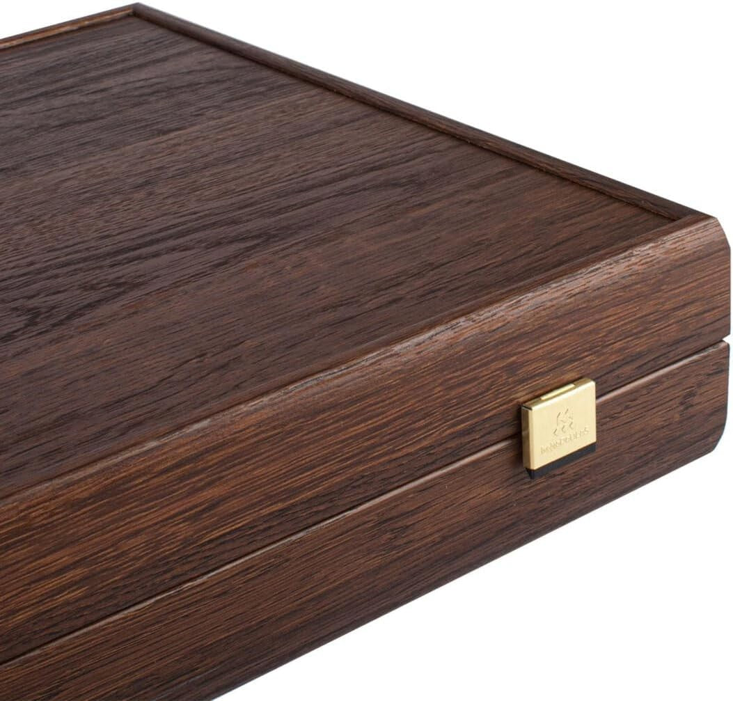 Luxury Backgammon Set 19 Inch Wooden Board Cork Playing Surface Dice Cups
