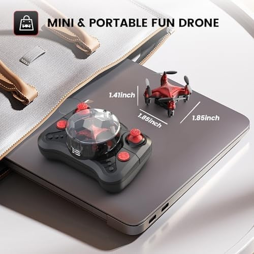 Mini Kids Drone with 3 Batteries, Auto Hover, 3D Flip & Headless Mode – Red