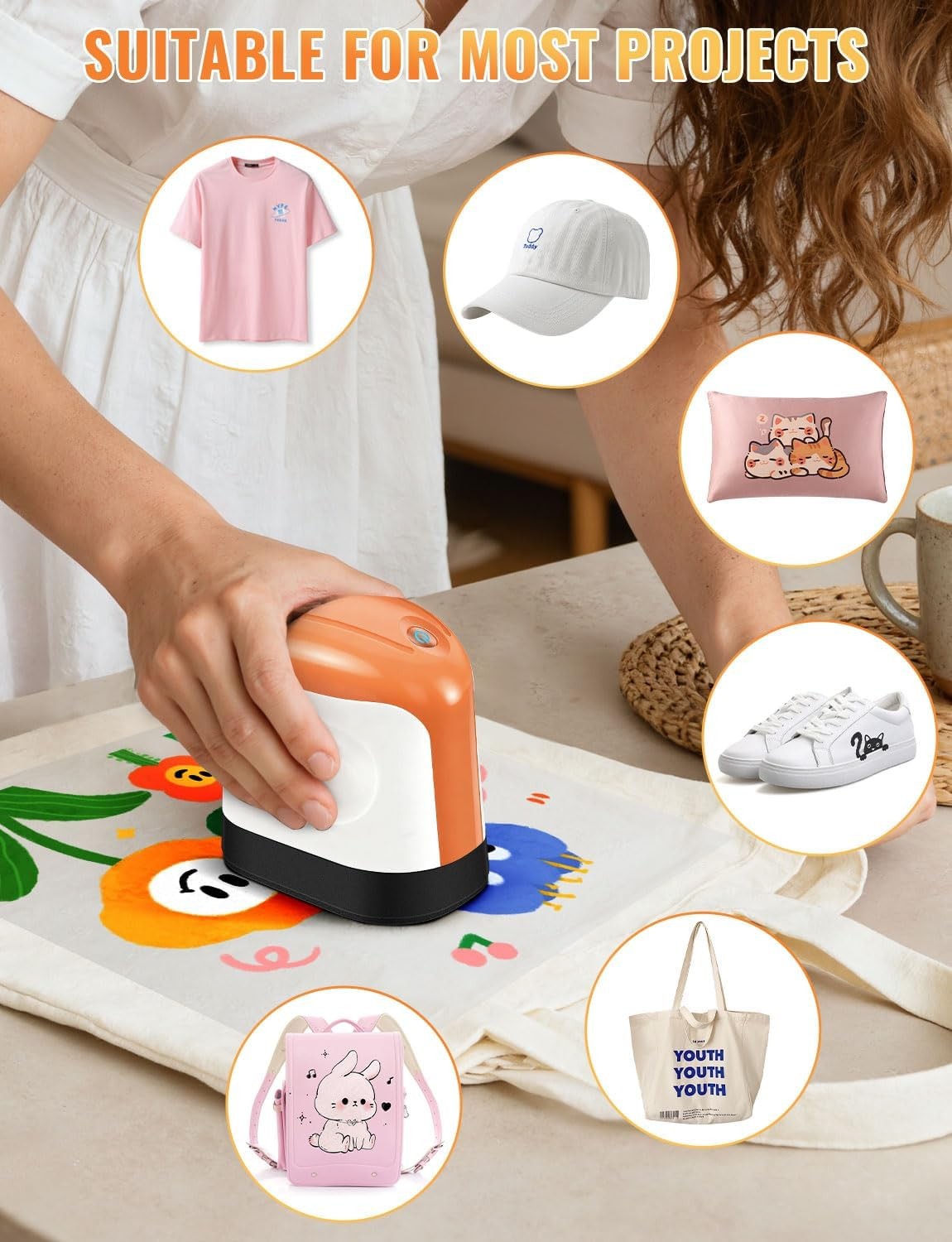 Mini Heat Press Machine for T Shirts Portable Iron Heat Transfer Vinyl Press