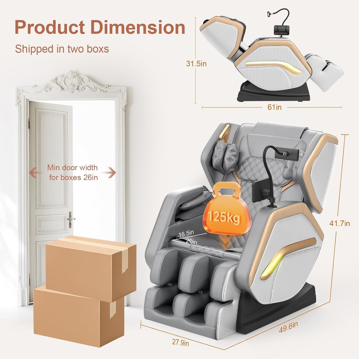 Full Body Massage Chair Zero Gravity Heating Airbags Bluetooth Recliner