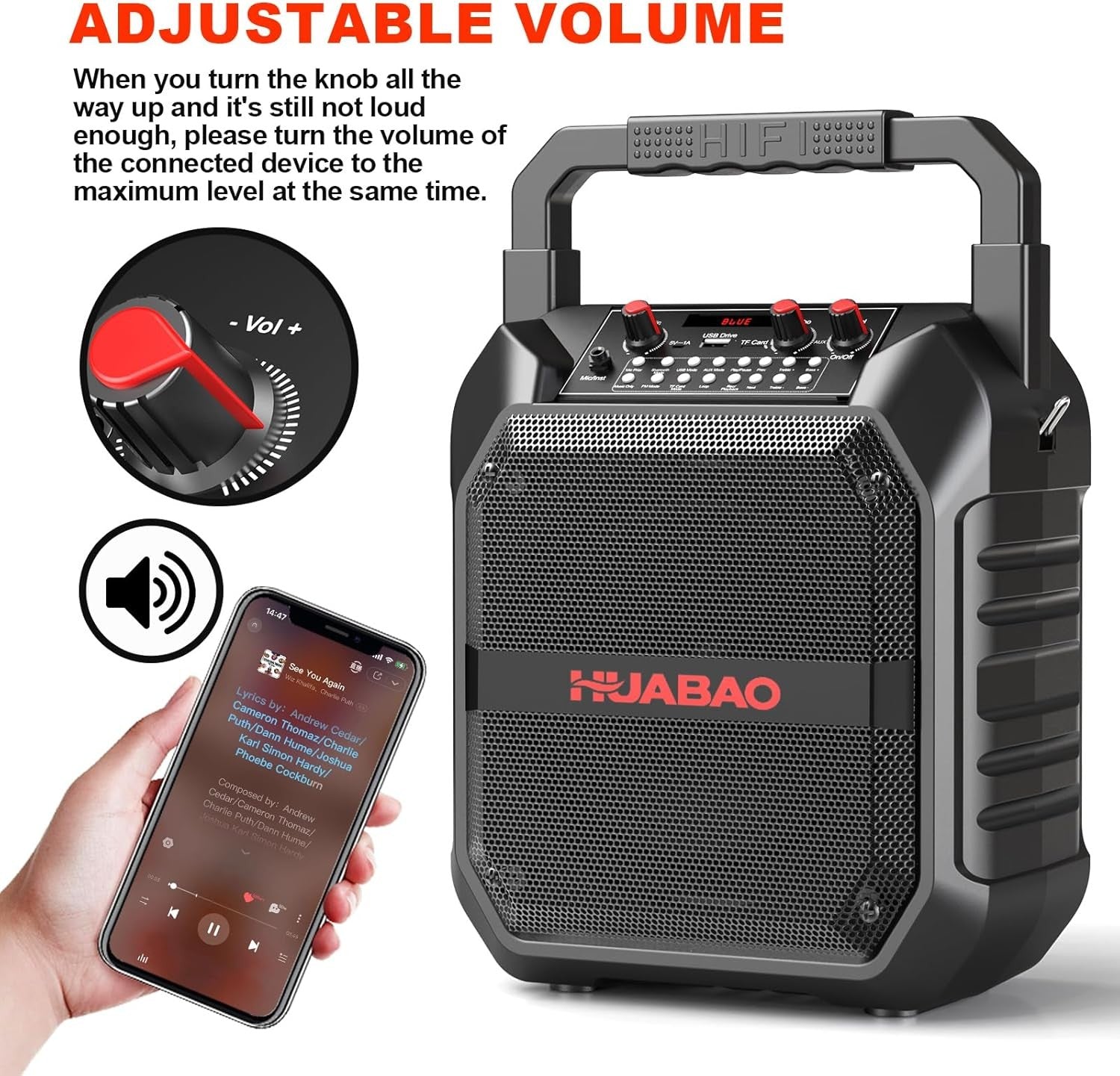 Portable Bluetooth Karaoke Machine PA Speaker with Wireless Mic