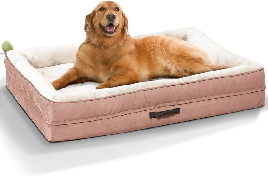 117x76cm XL Waterproof Orthopedic Dog Bed Pink Washable