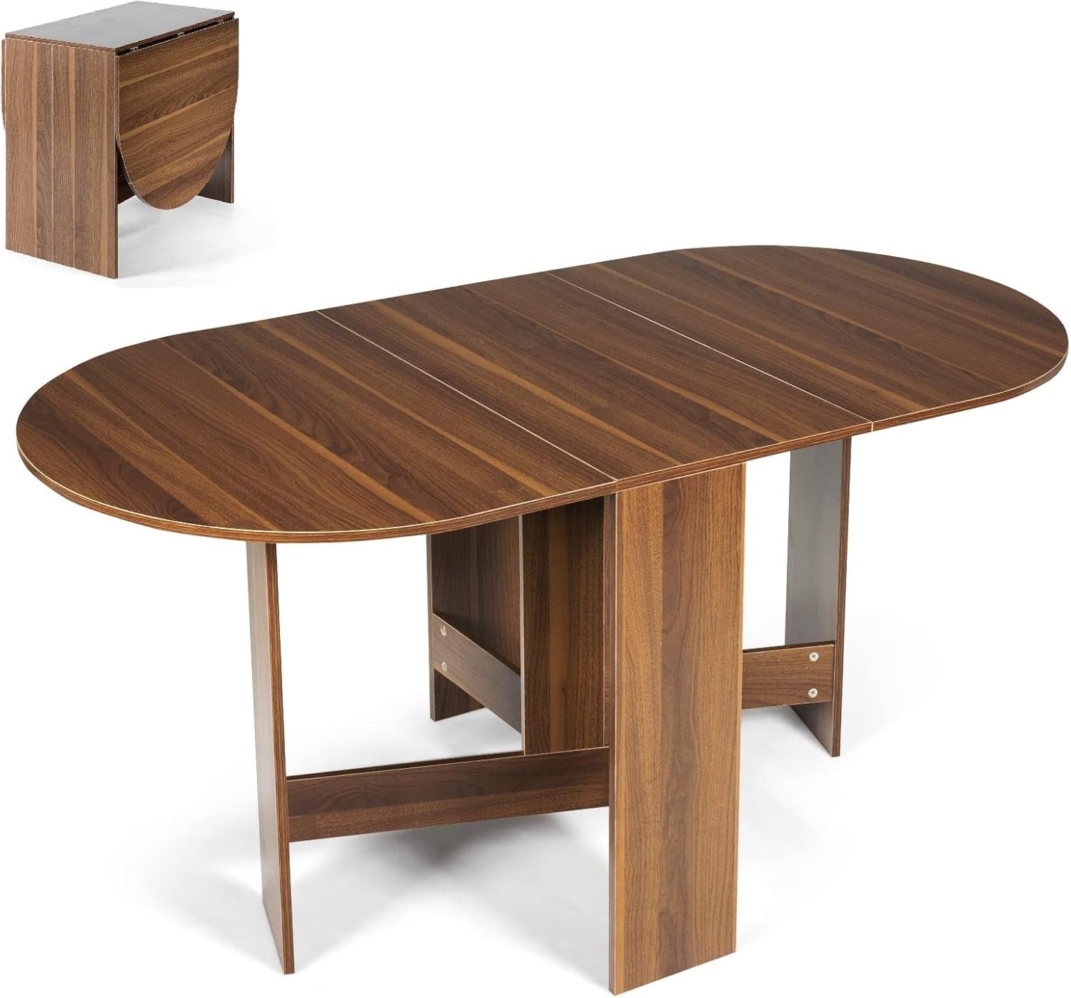 163CM Folding Drop Leaf Dining Table for 4-6 People – Space-Saving Design