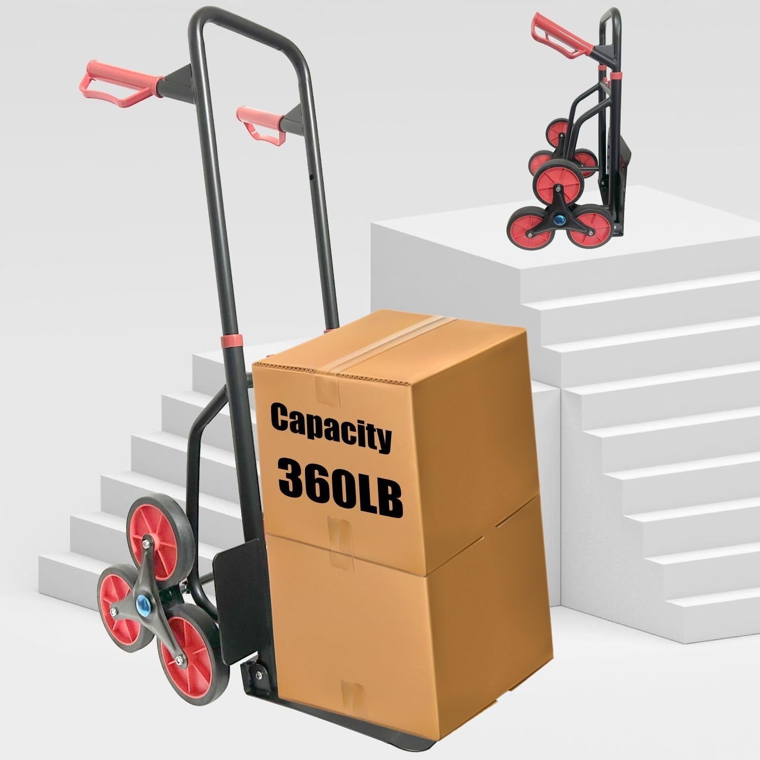 Stair Climbing Hand Truck 150kg Foldable 6 Wheel Heavy Duty Sack Trolley