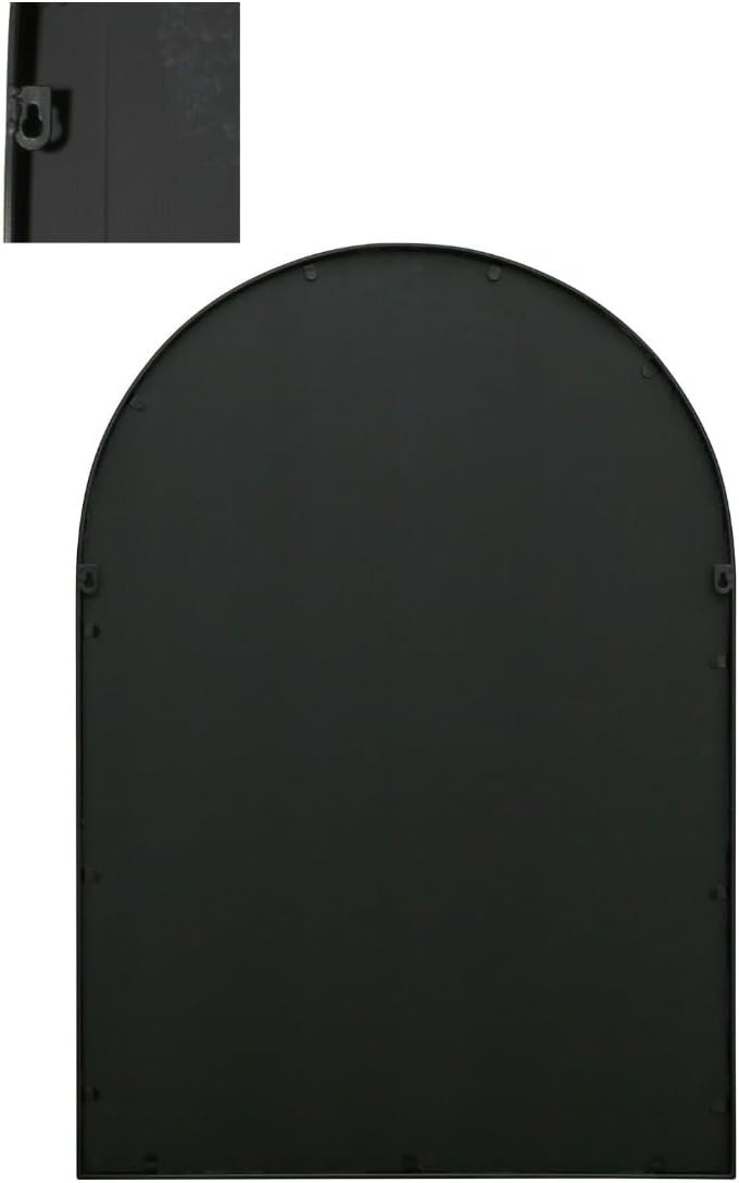 Large Black Metal Arched Wall Mirror 100x70 cm, Stylish & Durable