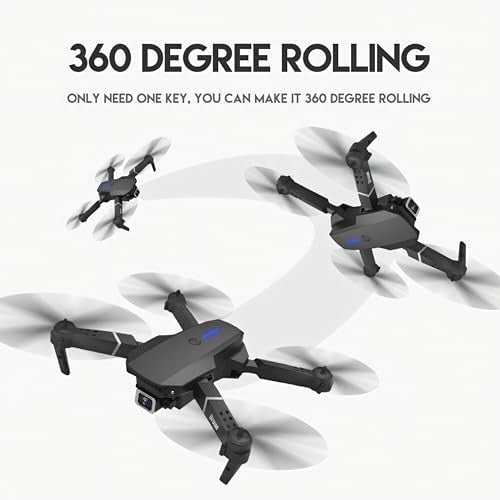 4K Dual Camera Foldable Drone w/ 360° Flip WiFi FPV 2 Batteries Carry Bag