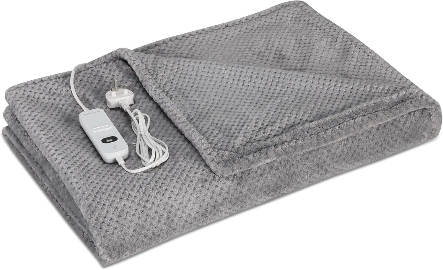 Electric Heated Throw Blanket Waffle Texture 3 Heat Auto Off Washable 180x130