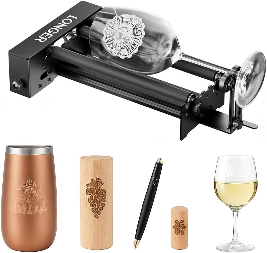 Laser Engraver Rotary Roller Kit 360° Cylinder Cup Tumbler Engraving Tool