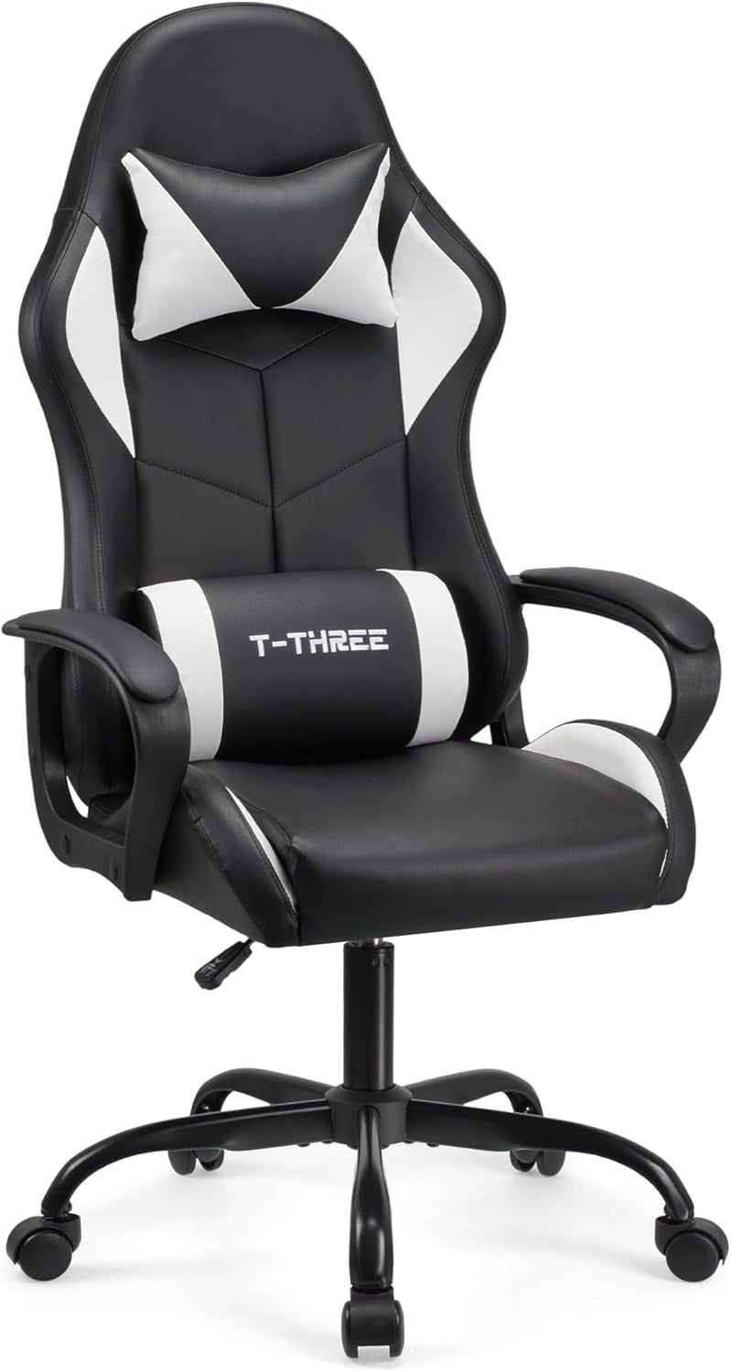 Ergonomic Gaming Chair High Back Swivel Office Chair White