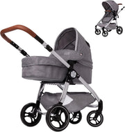 3 in 1 Dolls Pram Pushchair Bassinet Adjustable Handle Toy