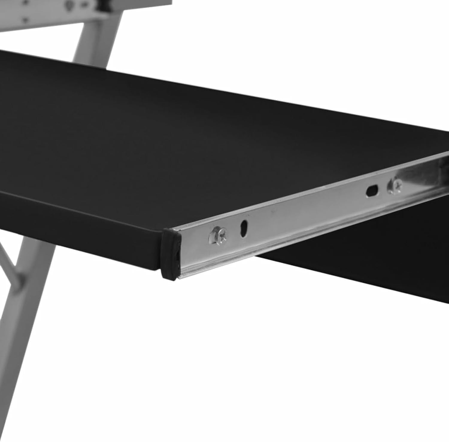 Compact Computer Desk with Wheels, Laptop & PC Work Table for Home Office Black