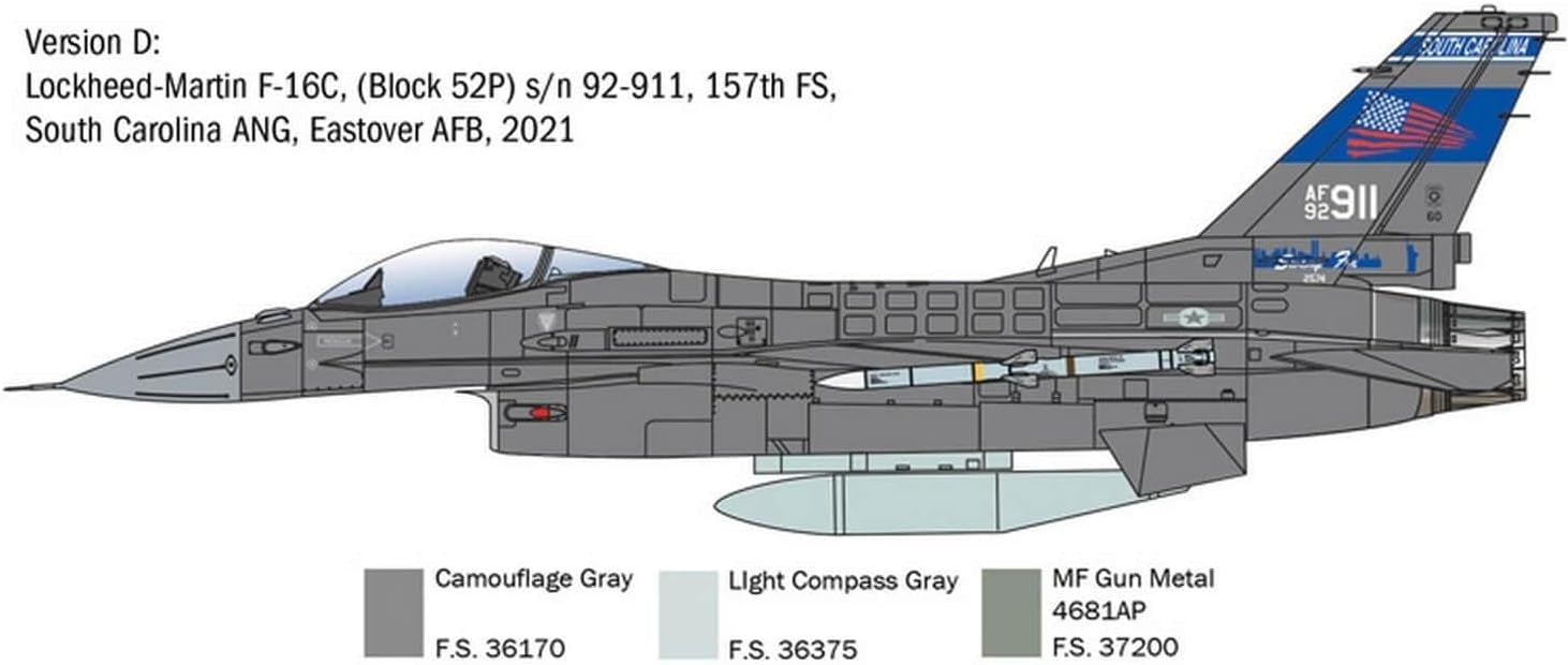 1:48 Scale F-16C Fighting Falcon Military Jet Model Kit Detailed DIY Build