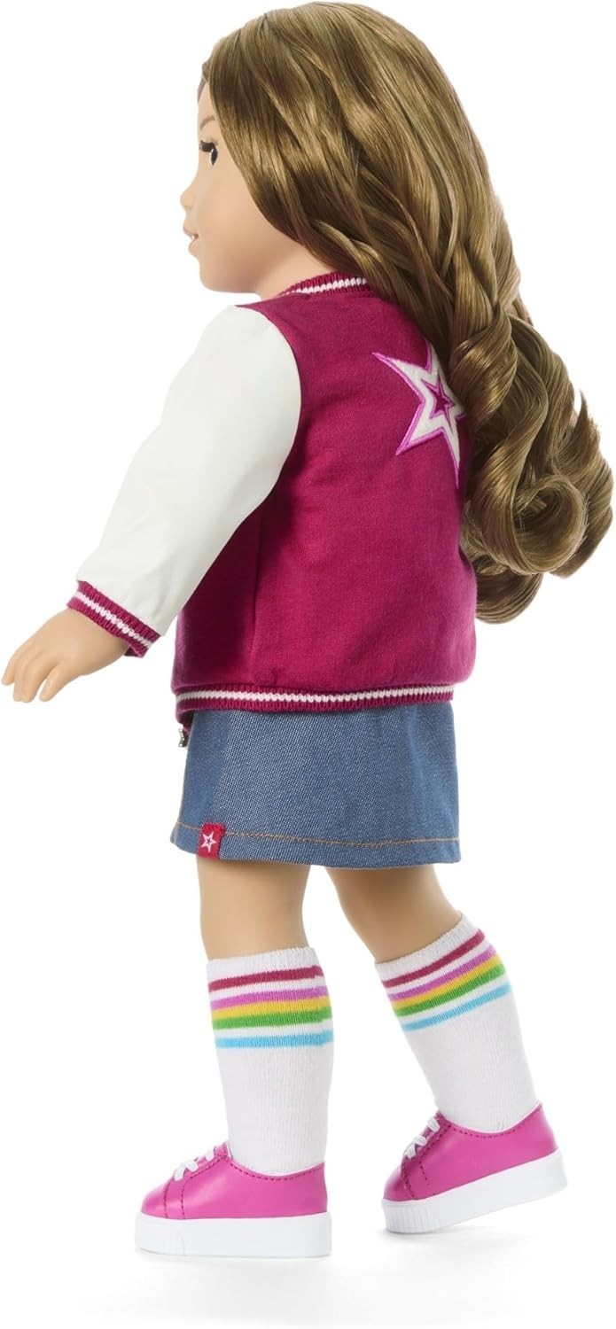 18in Fashion Doll Brown Eyes Wavy Hair Outfit Accessories Girl Toy