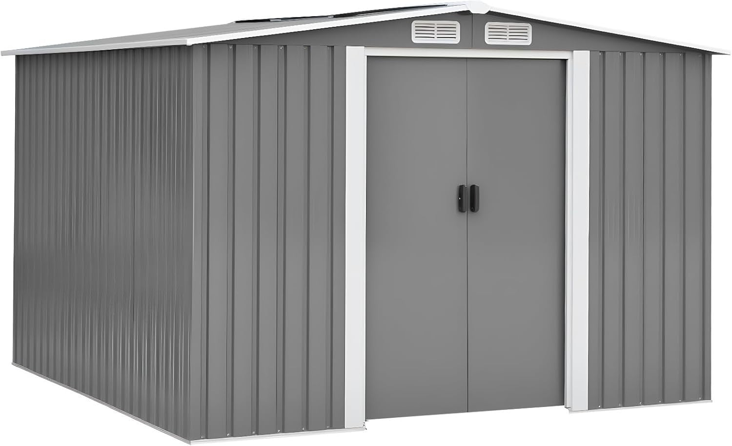 Heavy Duty 8x6 ft Outdoor Metal Garden Shed Lockable Storage Unit