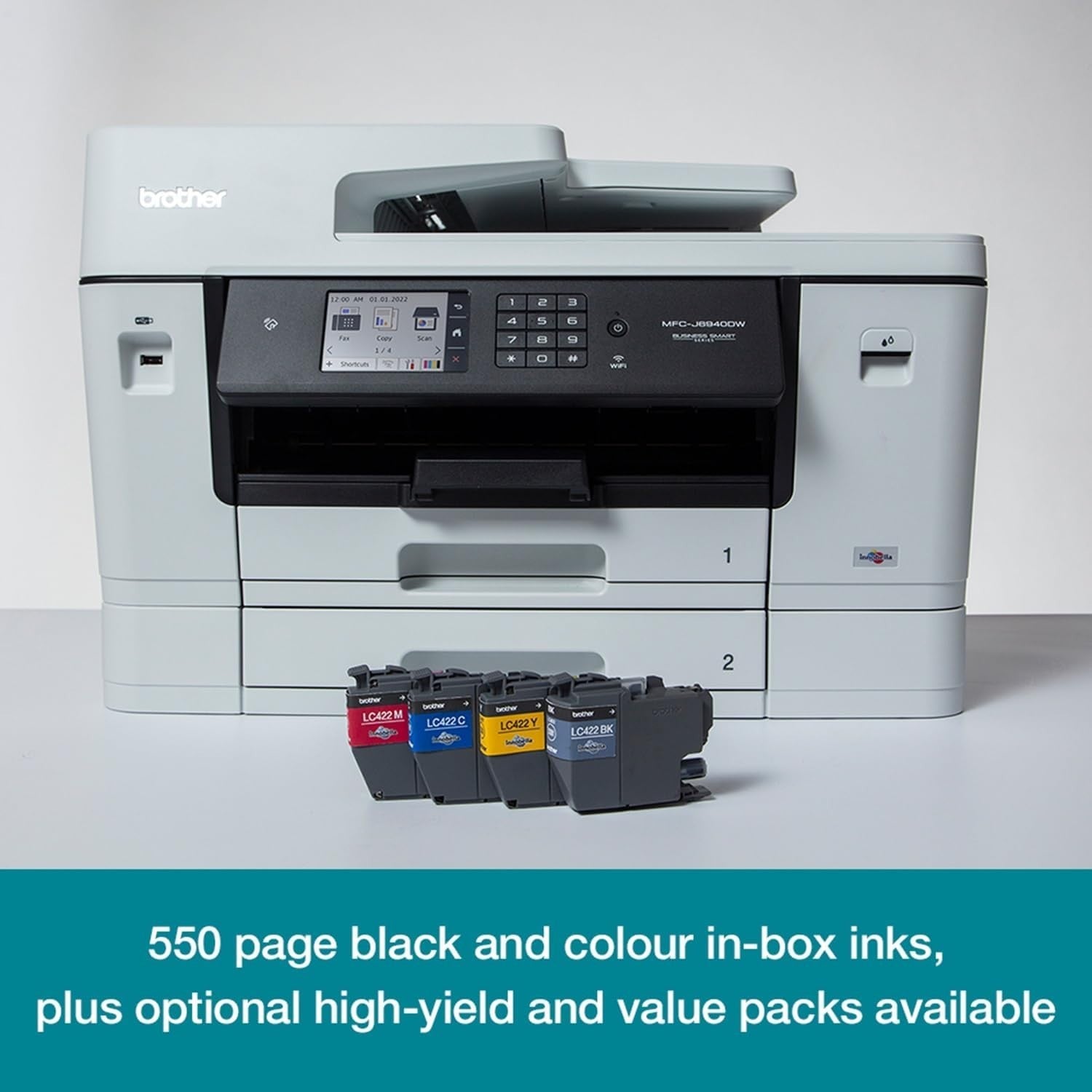 A3 Wireless Colour Inkjet Printer | 4-in-1 | Fast 28ppm | Black