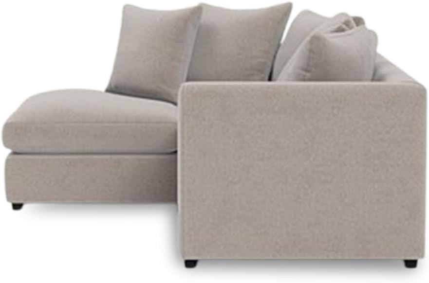 Left Hand Cream Corner Sofa 4 Seater – Modular L Shape Couch with Cushions