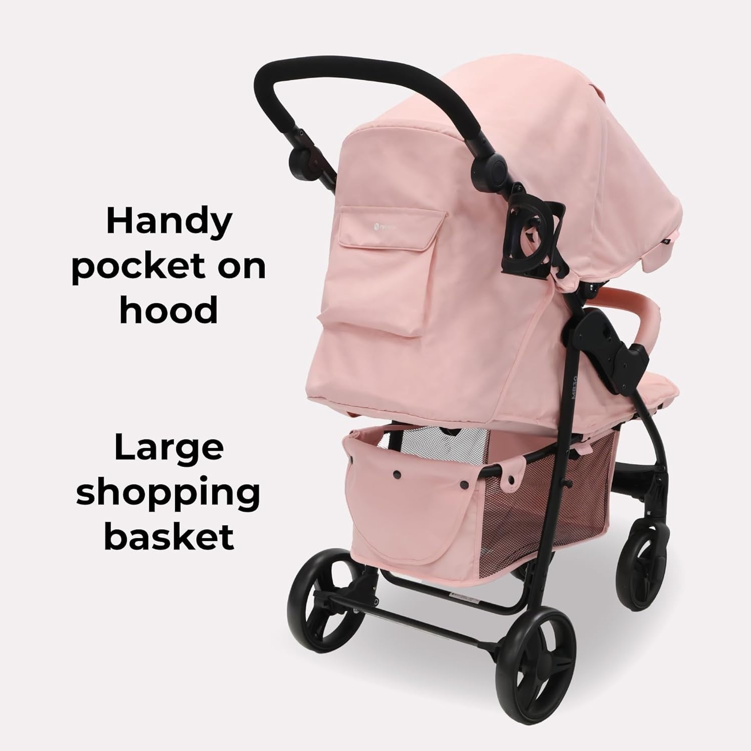 Pink Leopard Baby Pushchair Easy Fold Stroller Adjustable Handle Birth to 4Y