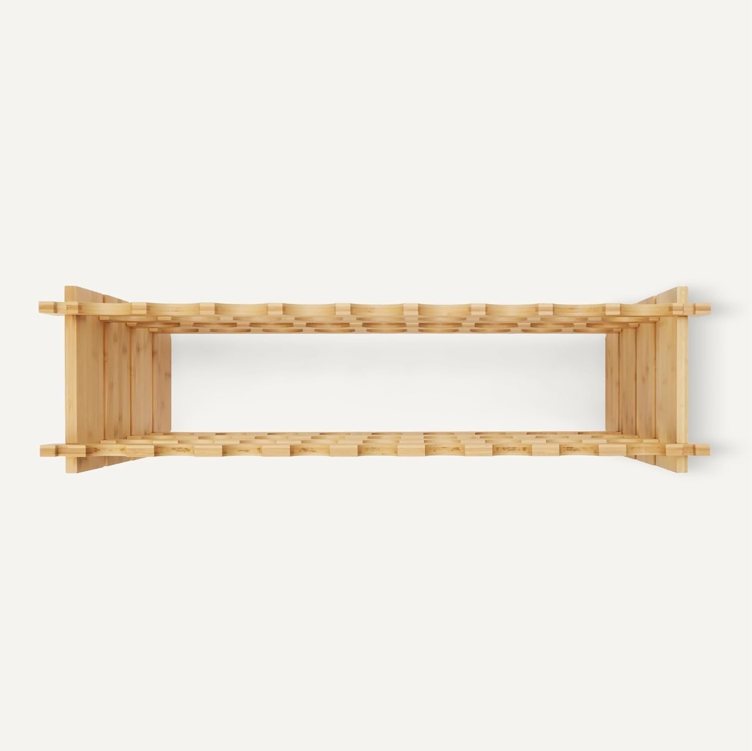 Stackable Bamboo Wine Rack 36 Bottle Storage Freestanding Wooden Bottle Holder