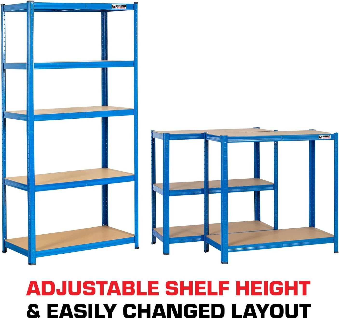 Heavy Duty Blue 5-Tier Garage Shelving Unit 180x90x45cm Adjustable