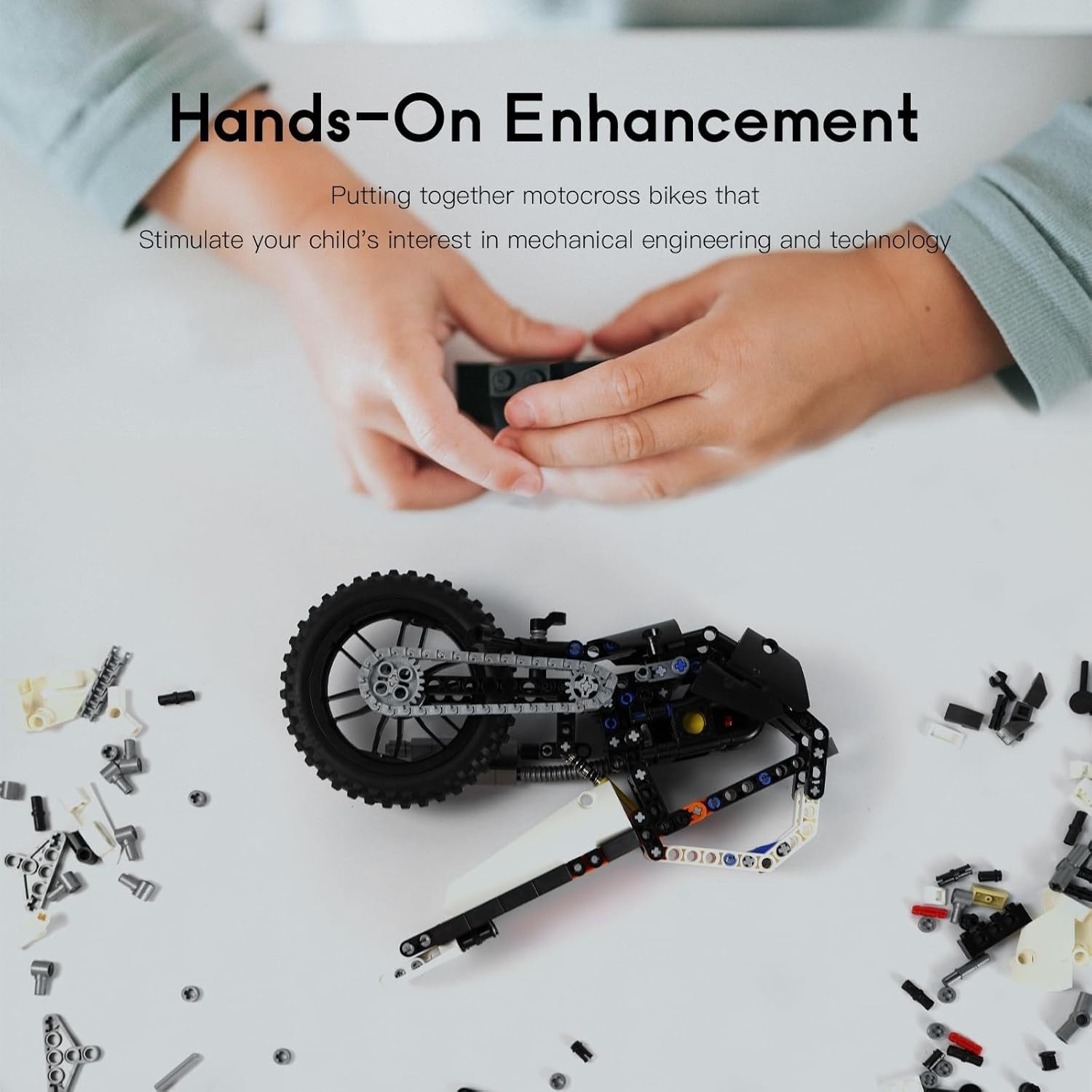 Motorcycle Building Blocks Toy Set - 434 Pieces, Realistic, Kids 6+ STEM Gift