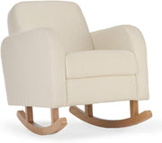 Rocking Nursing Chair Off-White Upholstered Armrest Cozy Maternity Feeding