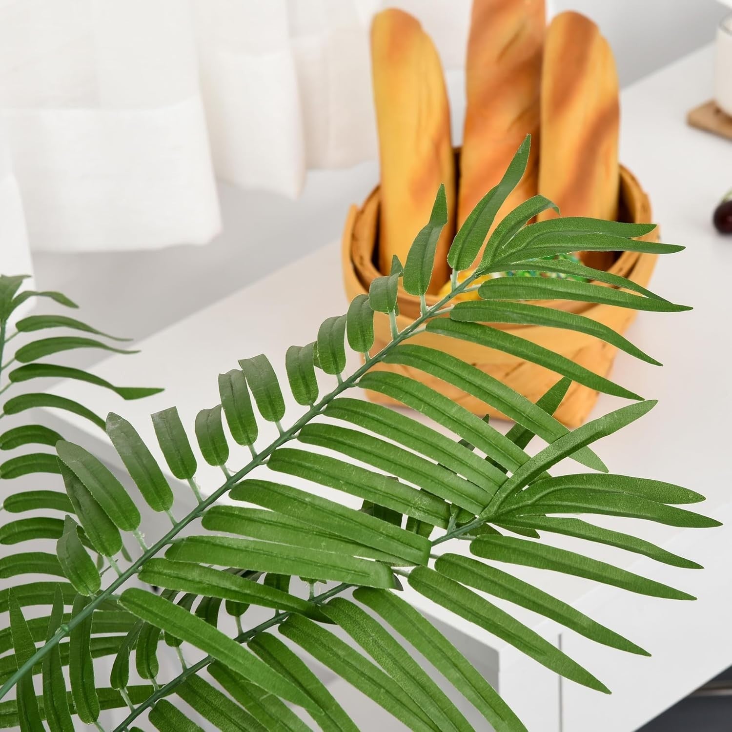 Set of 2 Artificial Palm Trees 125cm 4FT Faux Green Potted Home & Garden Decor