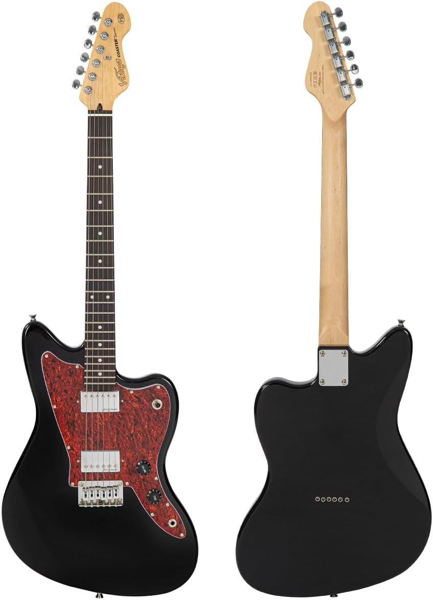 Electric Guitar Offset Style Gloss Black HH Pickups Maple Neck