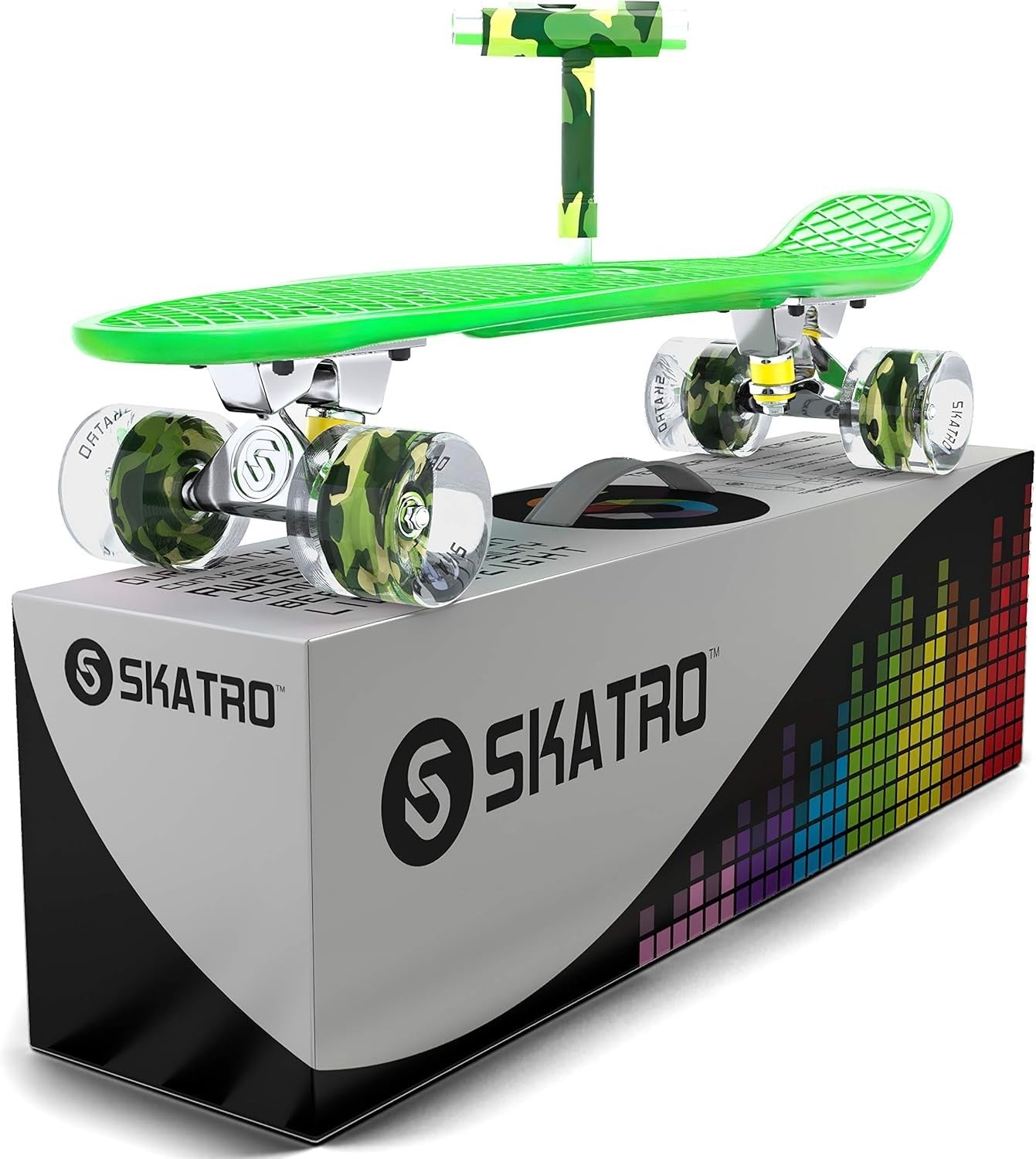 22" Mini Cruiser Skateboard Patriot Plastic Retro Complete Board