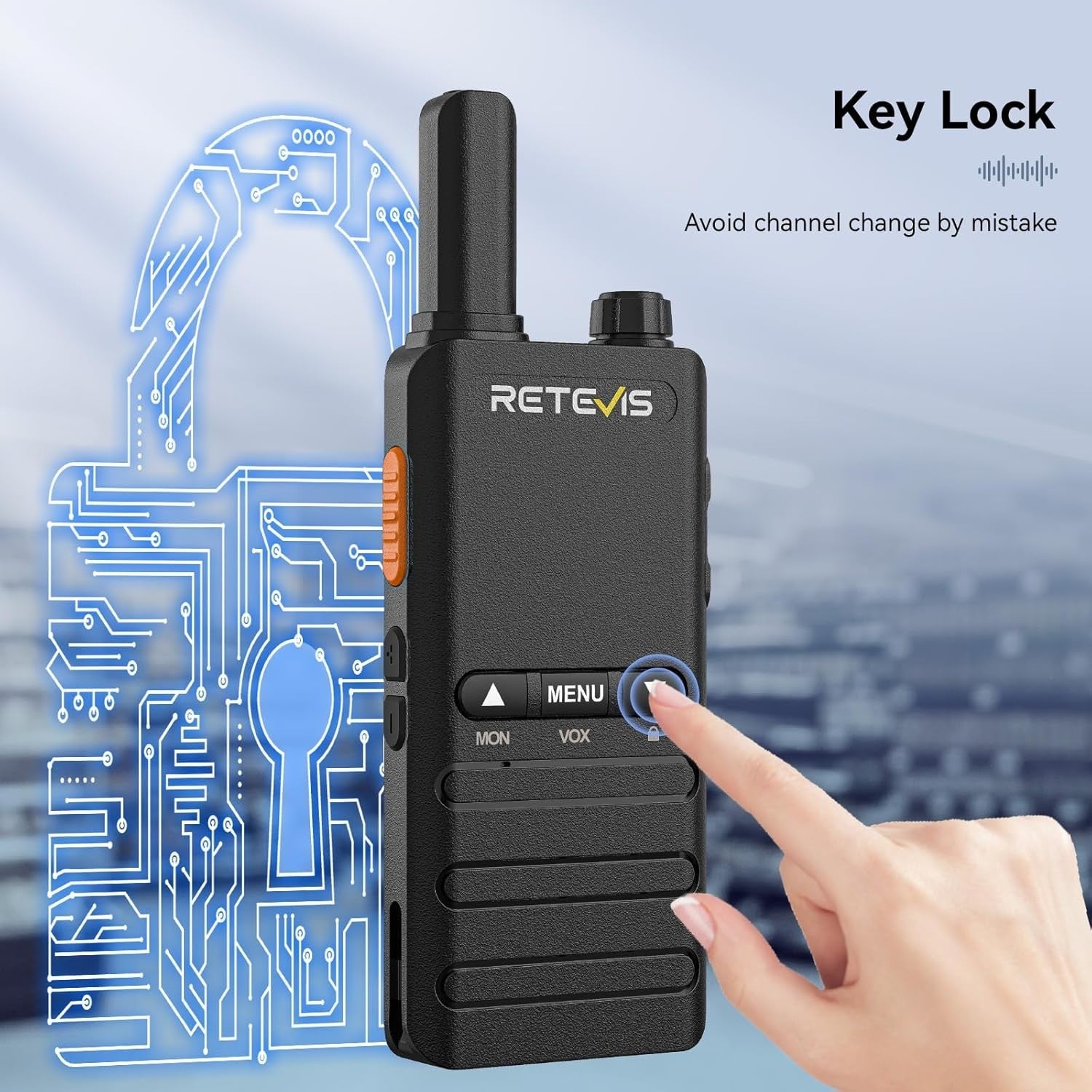 Slim Walkie Talkies 4 Pack VOX Earpiece 1620mAh Long Range Radio