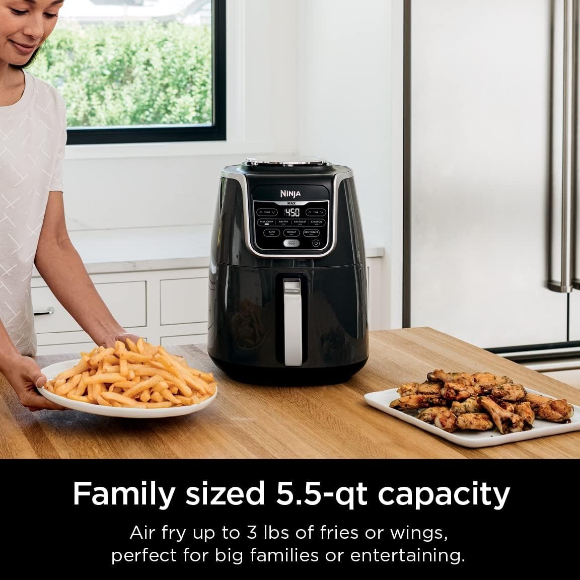 Max XL Air Fryer 5.5QT 6-in-1 Crisp Roast Bake Reheat Dehydrate Gloss Grey