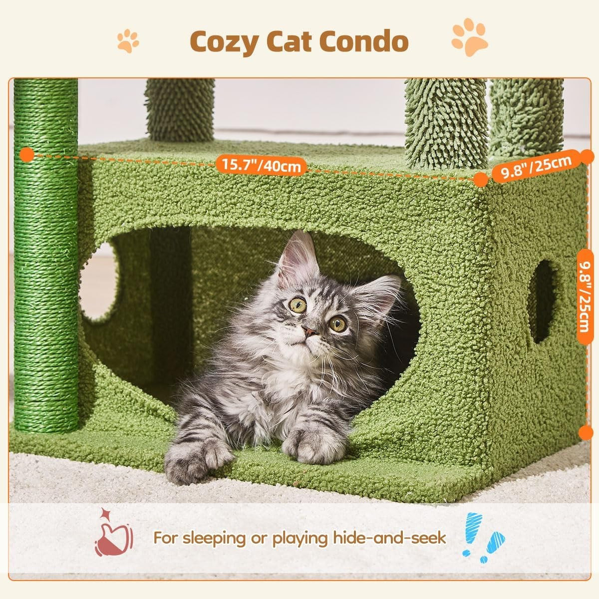 98cm Cat Tree Tower Indoor Scratching Post Condo Hammock & Perch