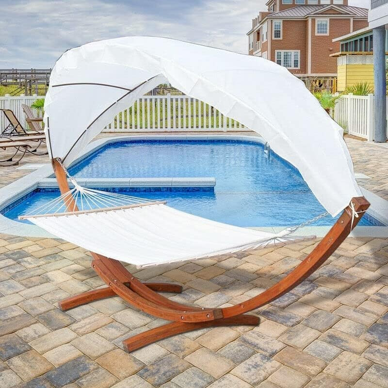 Luxury 2-Person Hammock with Stand & Canopy | Weatherproof Outdoor Bed