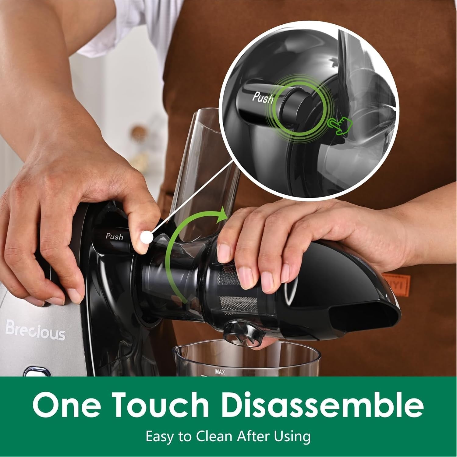 Cold Press Juicer Slow Masticating 2 Speed Quiet Reverse BPA Free