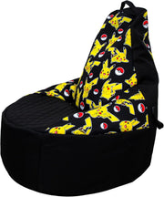 Gaming Bean Bag Chair with Pikachu Print, High Support, Indoor & Outdoor Use