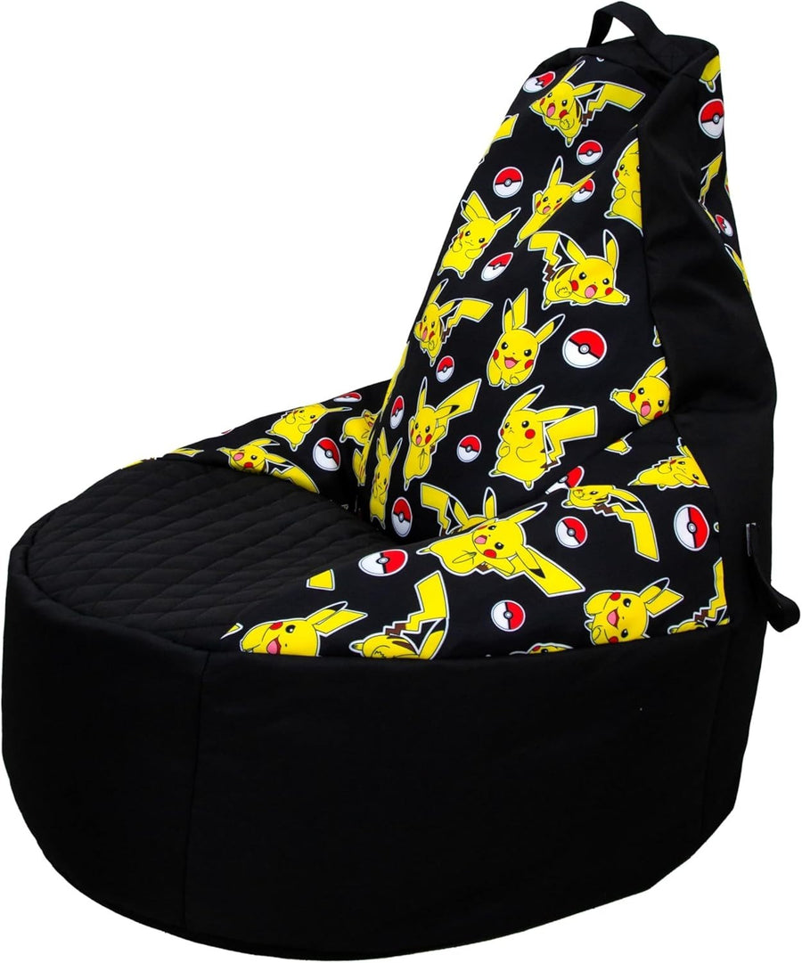 Gaming Bean Bag Chair with Pikachu Print, High Support, Indoor & Outdoor Use
