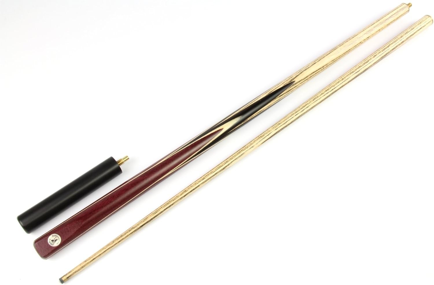 57in Hand Spliced English Pool Cue 2pc 7.5mm Tip Ash Ebony + Extension