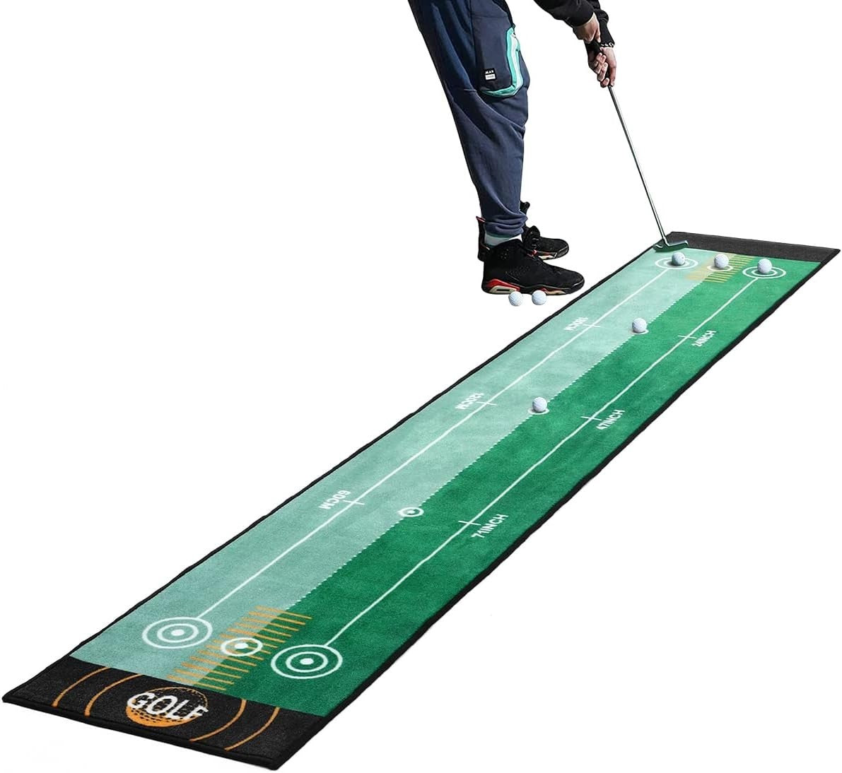 Indoor Golf Putting Mat 10ft Practice Green Trainer Home Office Garden