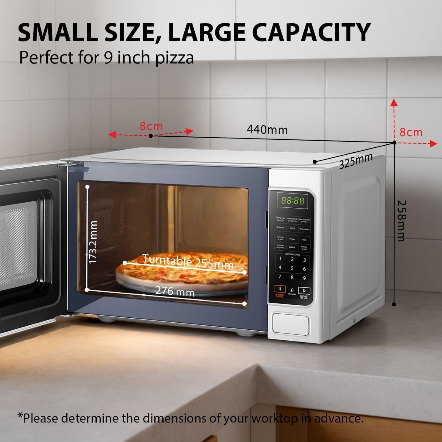20L 800W Digital Microwave Oven 11 Power Levels Express Cook Kitchen