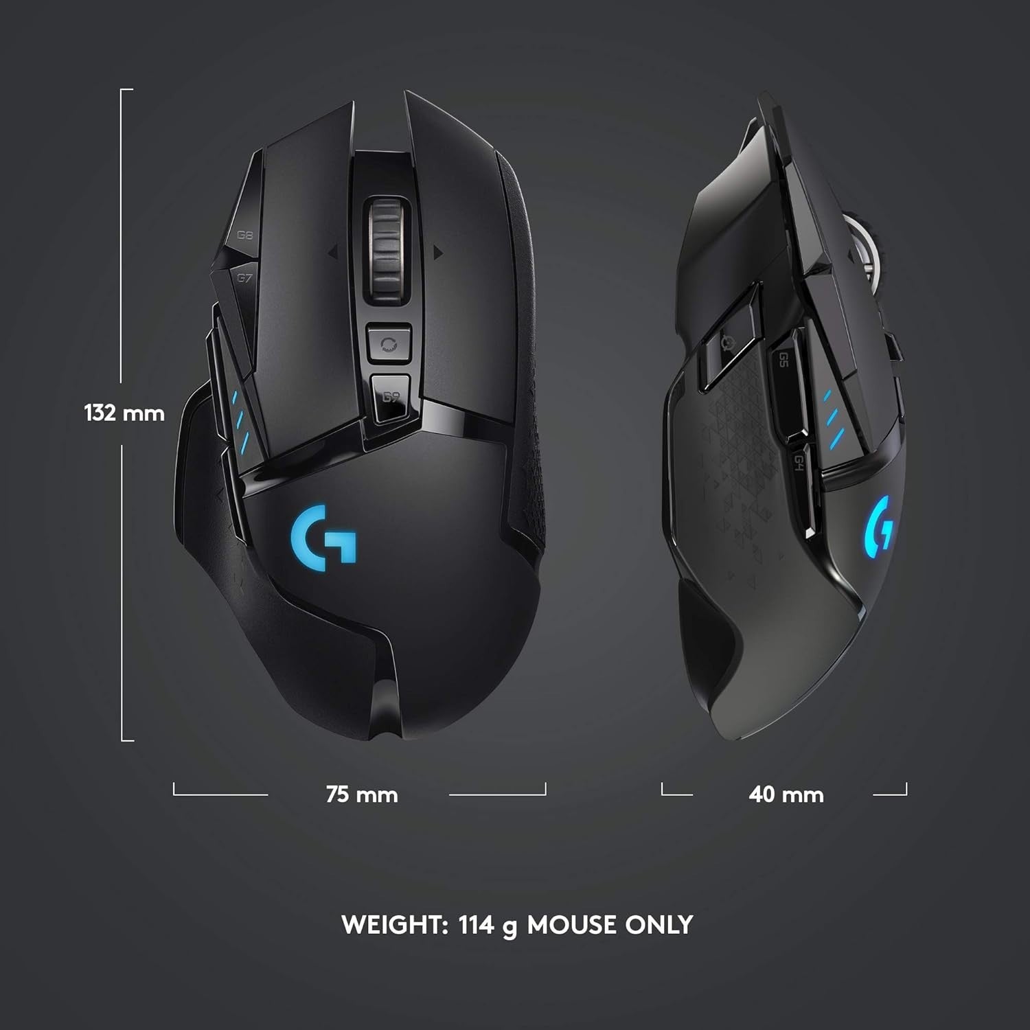 Wireless Gaming Mouse 25600 DPI RGB 11 Buttons HERO Sensor