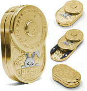 Gold Rabbit Metal Fidget Slider Ratchet Click Stress Relief EDC Toy