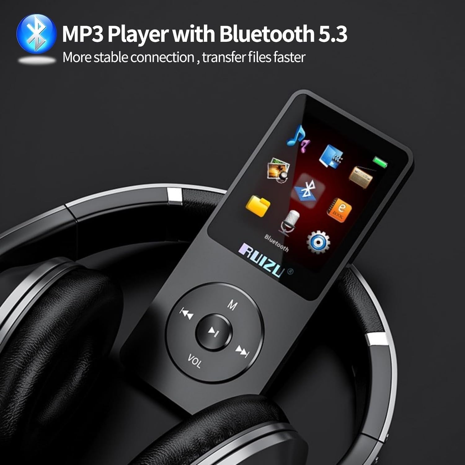 64GB MP3 Player Bluetooth 5.3 80H Battery 1.8" Screen 128GB