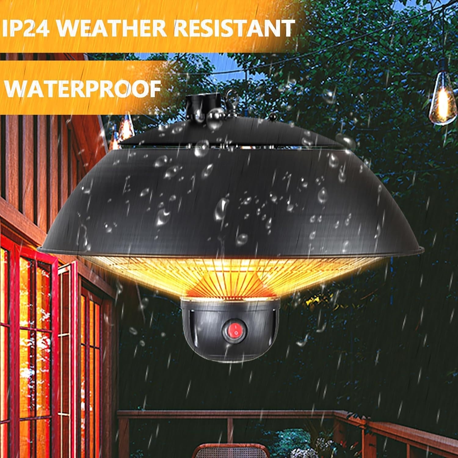 2000W Patio Heater | Fast Radiant Heat | Indoor Outdoor Safe & Waterproof