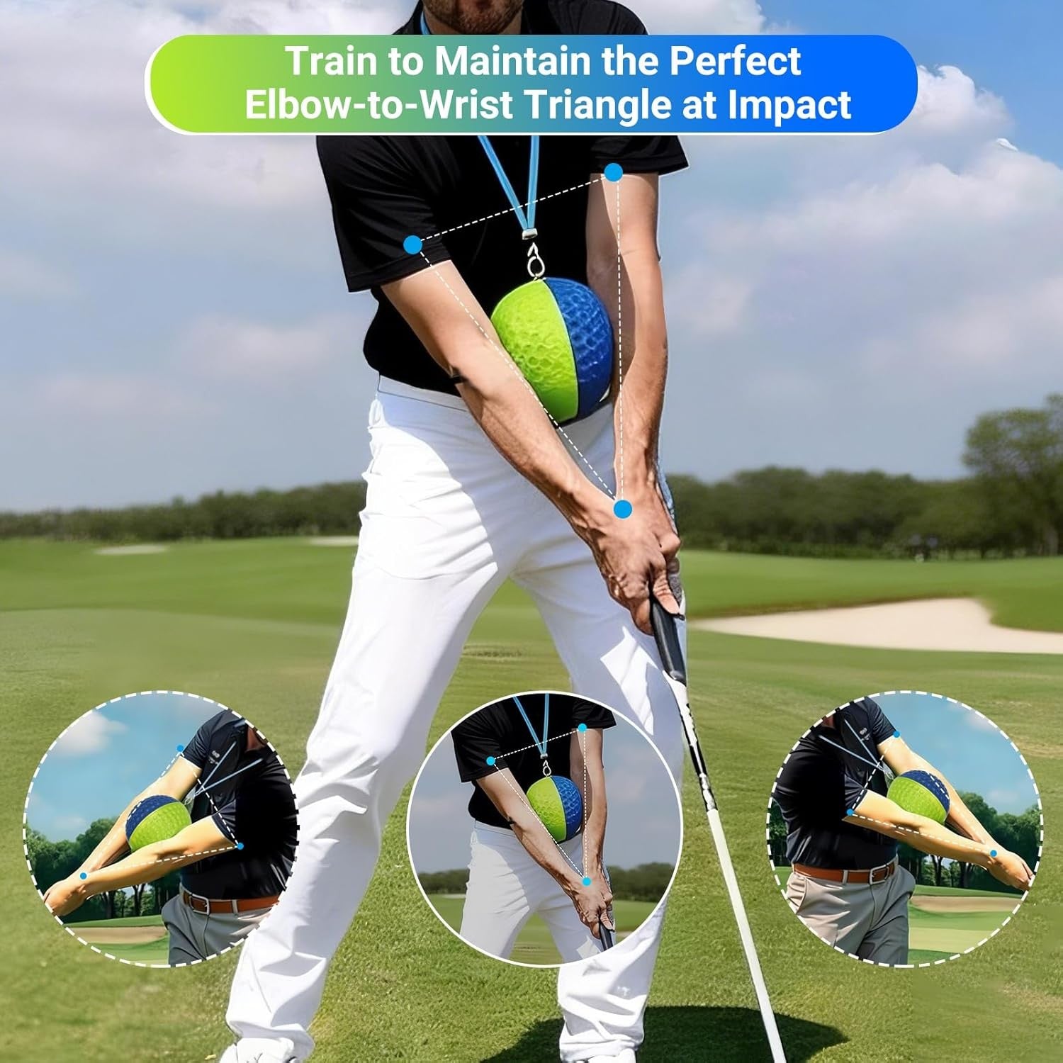 Golf Swing Trainer Ball Between Arms Improve Accuracy & Stability