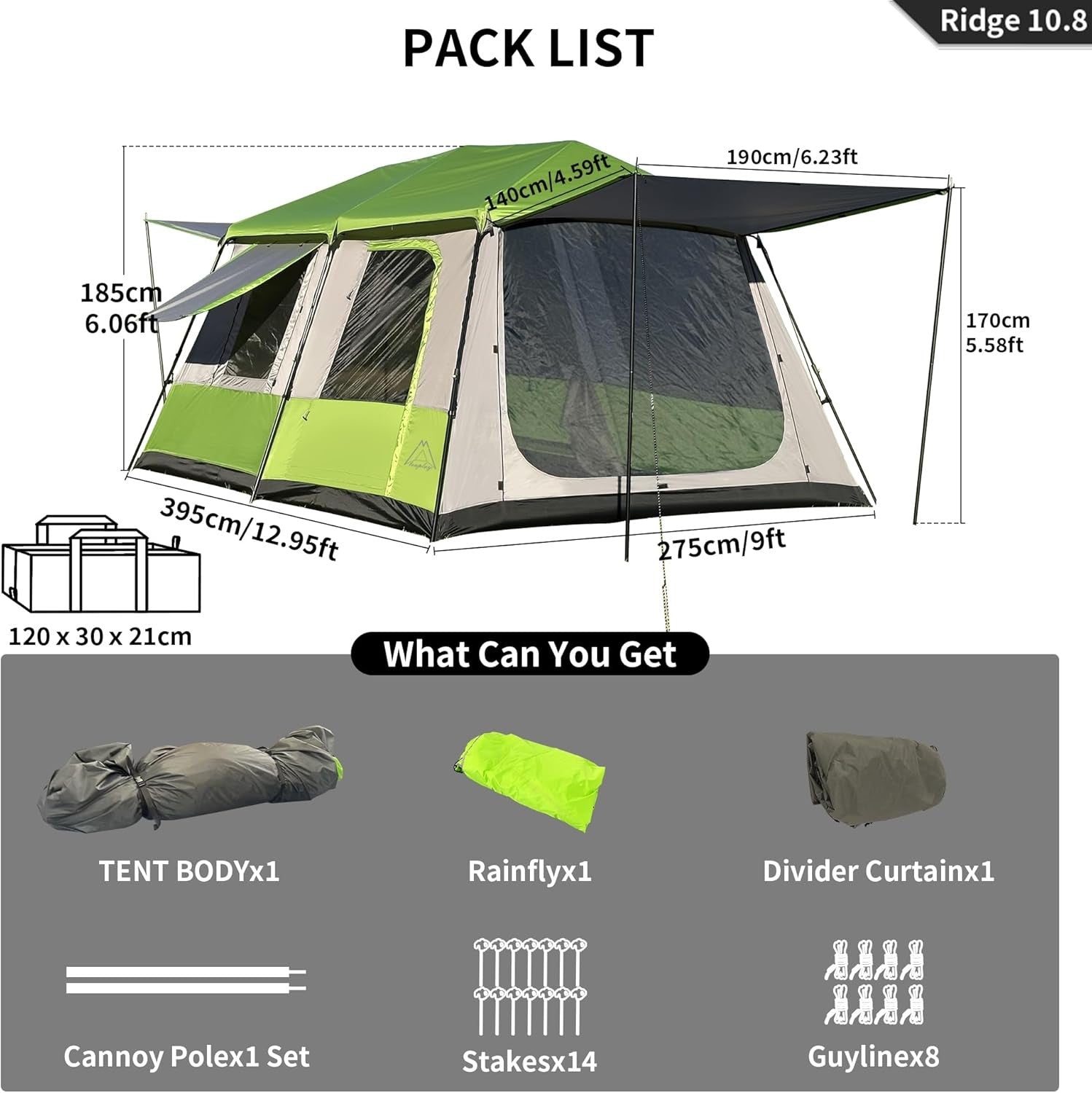 Pop Up Camping Tent 2-8 Person Waterproof Easy Setup