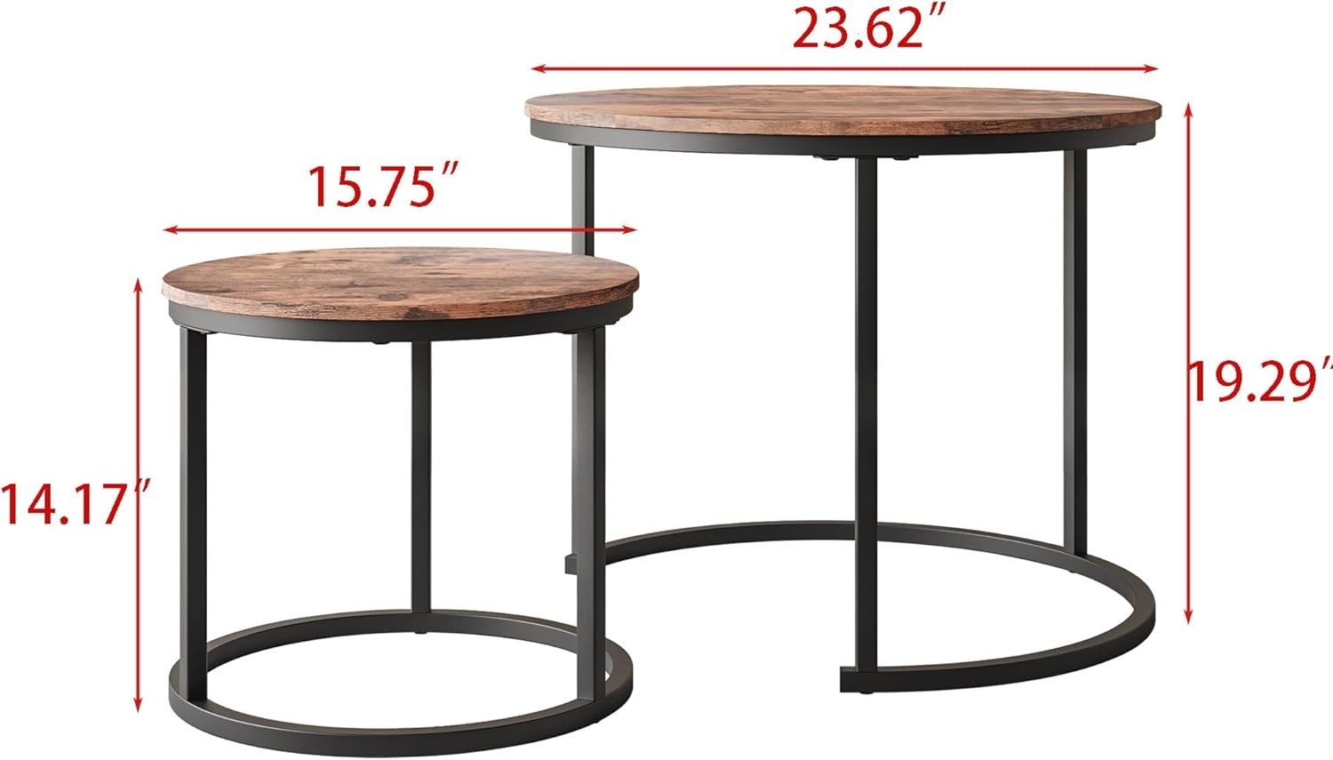 Space Saving Coffee Table Set 2 Brown Nesting Side End Tables Storage