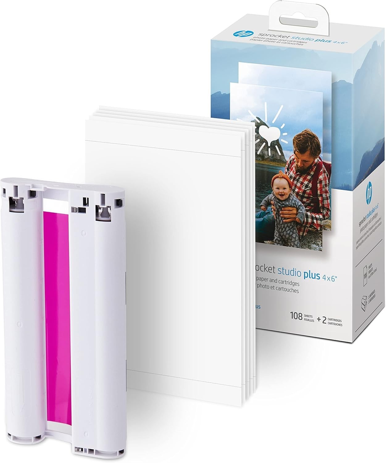 White 4x6 Instant Photo Printer Wireless Portable WiFi Studio Bundle