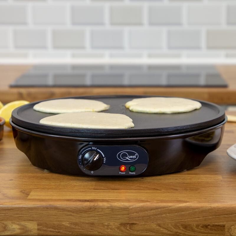 Quest 12" Electric Pancake Crepe Maker Non-Stick Hot Plate 220°C Spreader