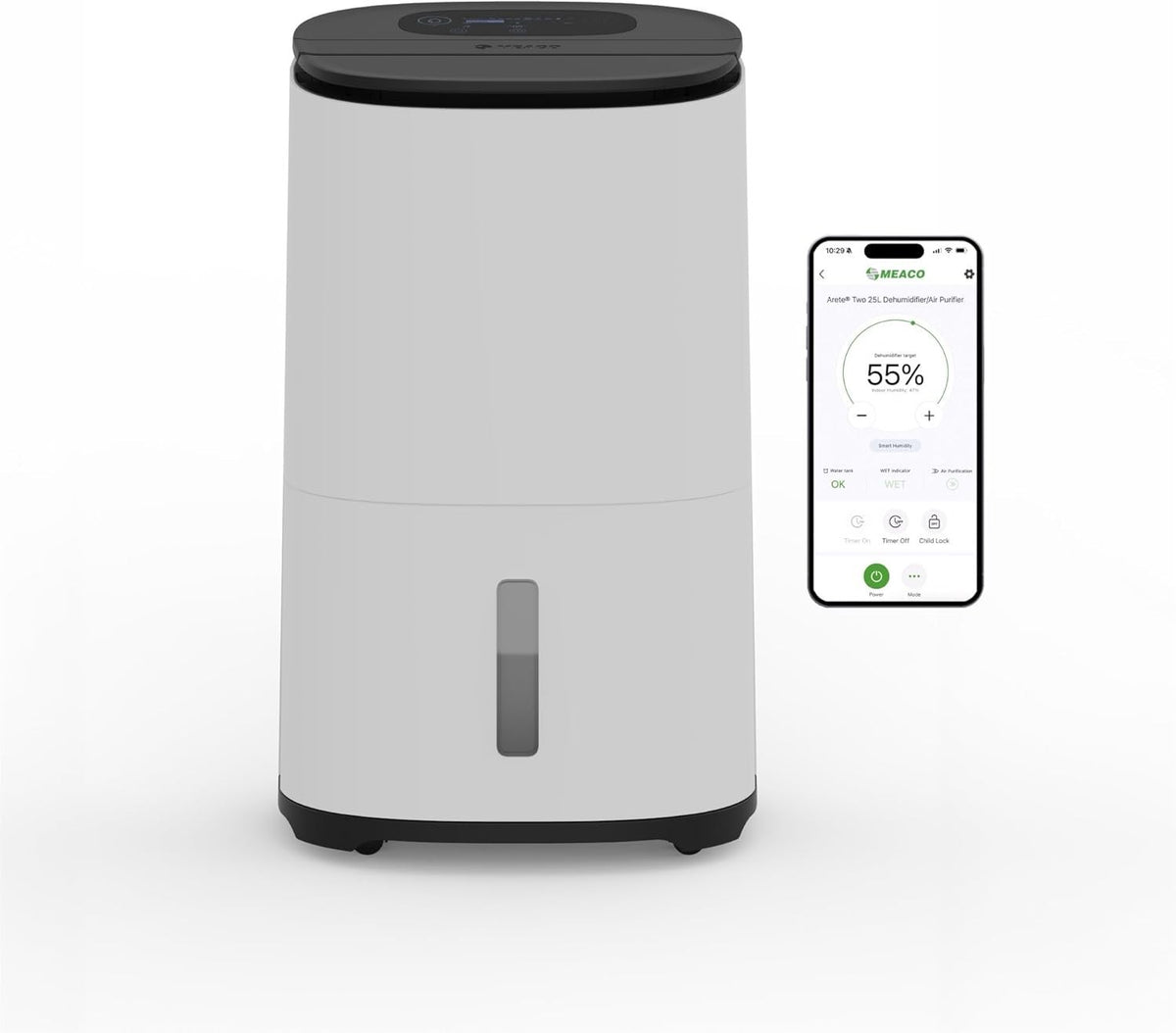 Smart 12L Dehumidifier HEPA H13 WiFi Ultra Quiet Low Energy Home